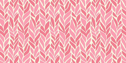 Abstract Pink and Cream Leaf Pattern