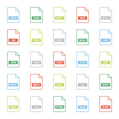 ファイル ドキュメン　拡張子　アイコン　セット　ソフトウェア　書類　ビジネス　くすみカラー　かわいい