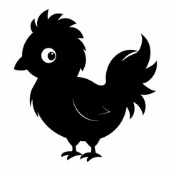 Rooster isolated on white background, Rooster vector illustration, bird on a branch vector art, chicken silhouette, bird vector icon, chickens on a branch line art, eps