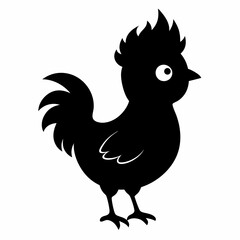 Rooster isolated on white background, Rooster vector illustration, bird on a branch vector art, chicken silhouette, bird vector icon, chickens on a branch line art, eps