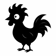 Rooster isolated on white background, Rooster vector illustration, bird on a branch vector art, chicken silhouette, bird vector icon, chickens on a branch line art, eps