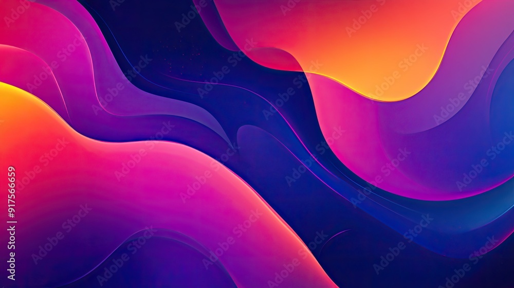 Aufkleber modern abstract background with fluid shapes and blended gradient colors