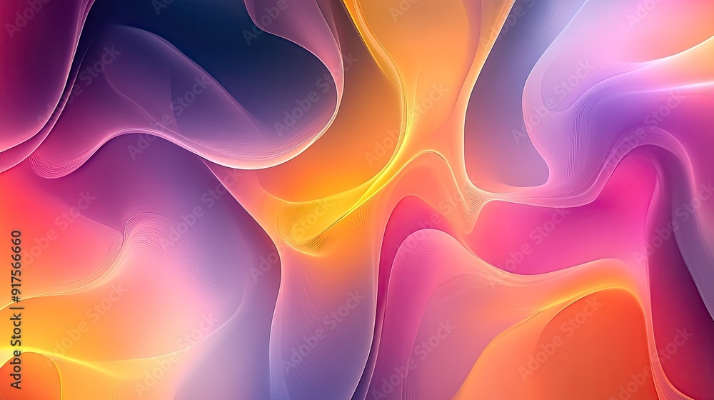 Poster modern abstract background with fluid shapes and blended gradient colors