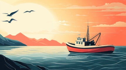 Fishing Boat Sunset