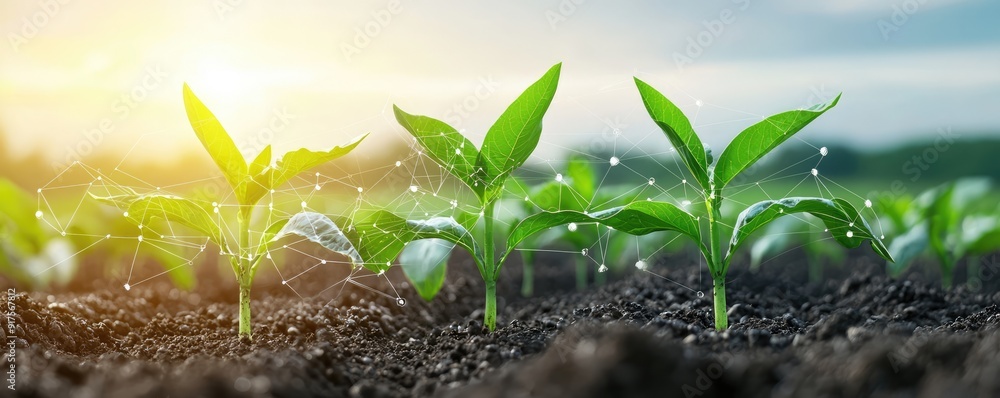 Poster modern farmers enhancing crop yields with ai-powered crop health analysis dashboard, generative ai