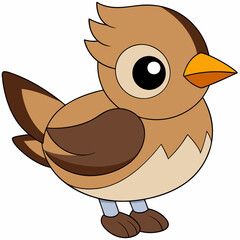 lark isolated on white background, lark vector illustration, bird on a branch vector art, lark silhouette, bird vector icon, Ducks on a branch line art, eps
