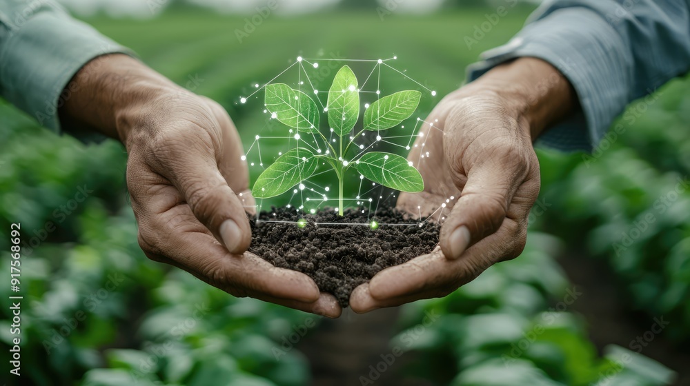 Aufkleber sustainable farming practices: monitoring carbon footprint and emission reduction strategies with di