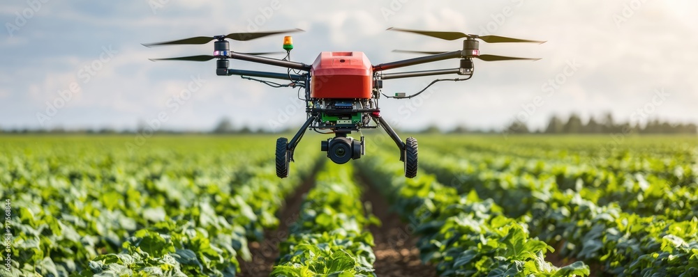 Aufkleber innovative solar-powered farm machinery with gps navigation operating autonomously in field, generat