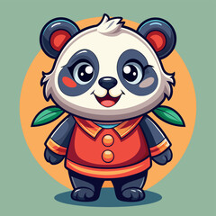 cute panda in various costumes