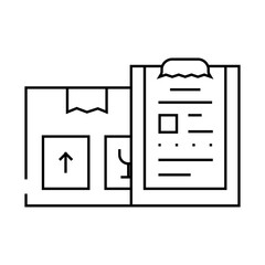 documents of import and export line icon vector. documents of import and export sign. isolated contour symbol black illustration