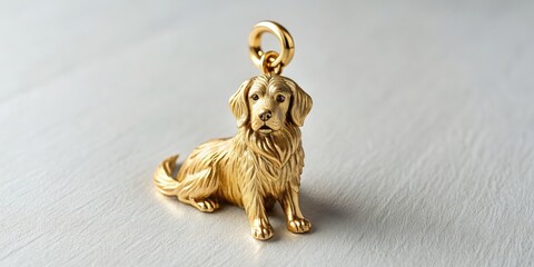 Golden Retriever charm on background, golden retriever, dog, charm, pendant, necklace, jewelry,background, accessory, cute, animal