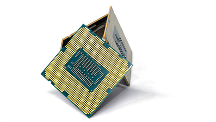 cpu for computer on white background
