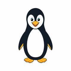 Fototapeta premium penguin cartoon isolated on white, penguin vector illustration, bird on a branch vector art, penguin silhouette, bird vector icon, penguins on a branch line art, eps
