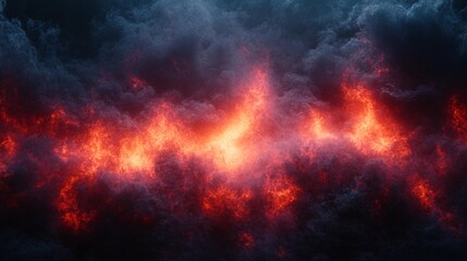 Fototapeta premium Intense Explosion Border Featuring Smoke and Lava, Perfect for Dramatic and Action Imagery, Generative AI