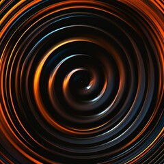 Hypnotic Vortex: Portal to Another Dimension. Spiraling orange circles on black background creating a hypnotic vortex effect