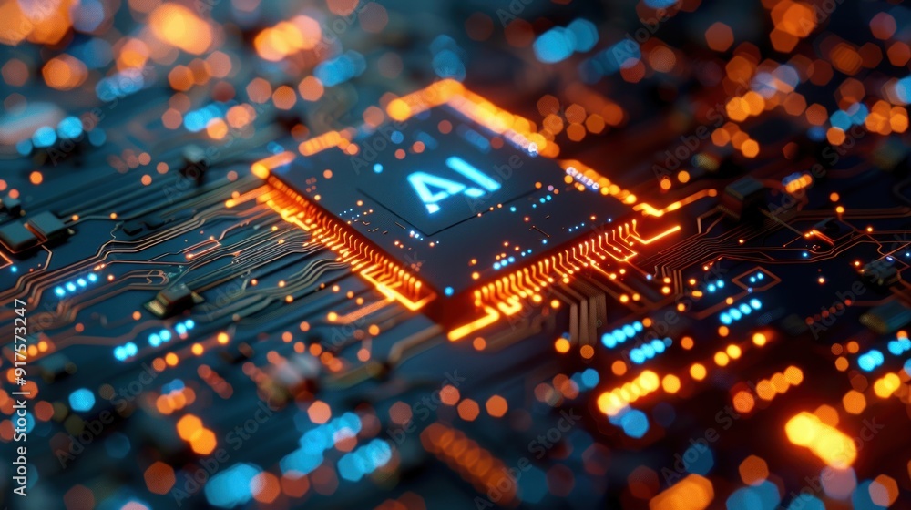 Poster artificial intelligence microchip
