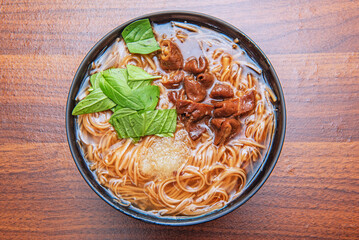 Taiwan famous food - pork intestine thin noodles