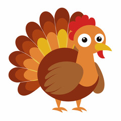 thanksgiving turkey cartoon isolated on white, turkey vector illustration, bird on a branch vector art, turkey silhouette, bird vector icon, turkeys on a branch line art, eps