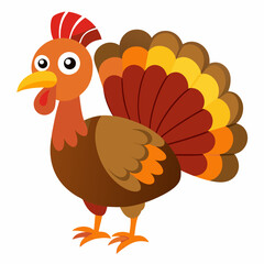 thanksgiving turkey cartoon isolated on white, turkey vector illustration, bird on a branch vector art, turkey silhouette, bird vector icon, turkeys on a branch line art, eps