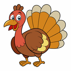 thanksgiving turkey cartoon isolated on white, turkey vector illustration, bird on a branch vector art, turkey silhouette, bird vector icon, turkeys on a branch line art, eps