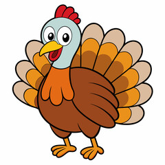 thanksgiving turkey cartoon isolated on white, turkey vector illustration, bird on a branch vector art, turkey silhouette, bird vector icon, turkeys on a branch line art, eps