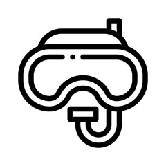 snorkeling line icon
