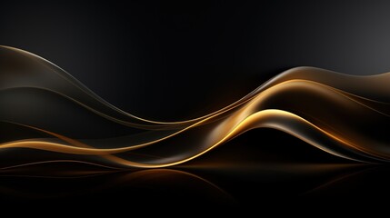 Abstract background with black and gold waves.