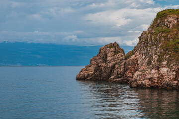 Naklejka premium Incredible seascape in the city of Vrbnik, Krk Croatia. 27.06.2024
