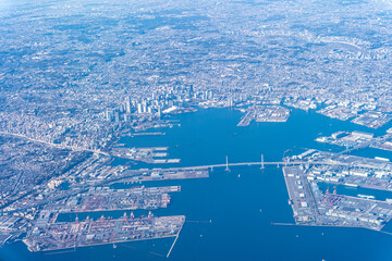 上空からの横浜市みなとみらい