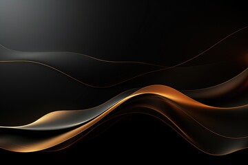 Abstract background with black and gold waves.