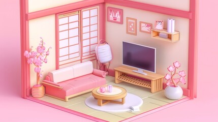 A well-organized home office featuring bookshelves filled with books, a comfortable seating area, and a computer desk. Ideal for productivity and relaxation in a cozy setting.