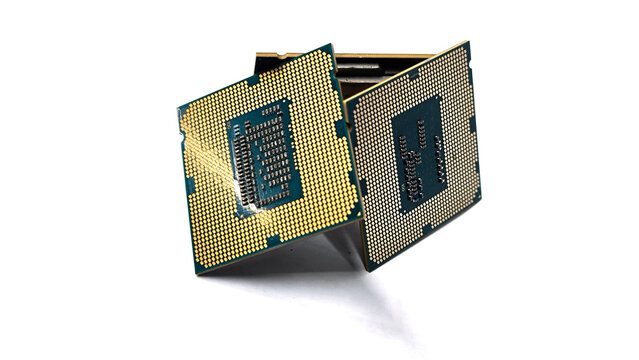 cpu for computer on white background