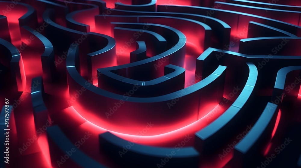 Aufkleber captivating 3d labyrinth with intricate pathways and conceptual theme