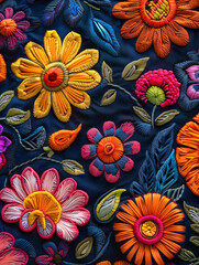 Colorful Floral Embroidery for Hispanic Heritage Month Celebration