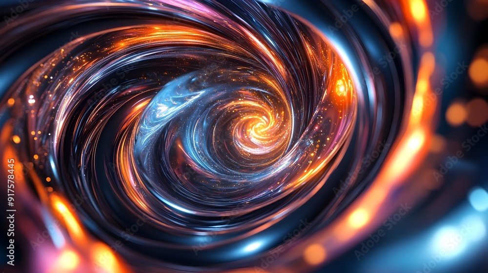 Poster mesmerizing vortex of dynamic lights and energy flow in abstract conceptual composition