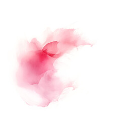 Watercolor splash of rose color on a transparent background