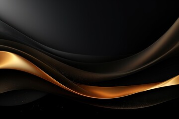 Abstract background with black and gold waves.