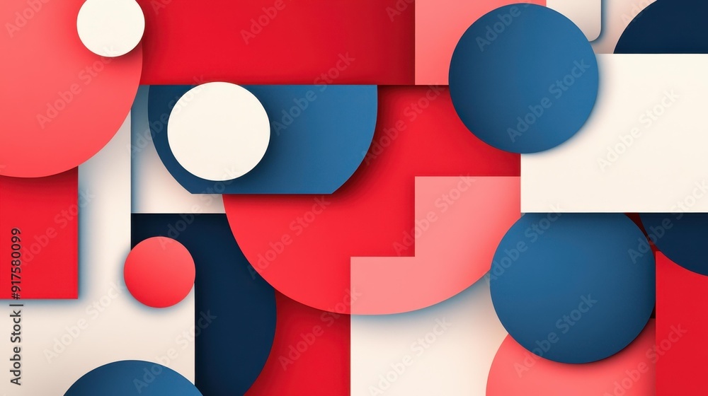 Aufkleber vibrant red geometric shapes blend seamlessly, creating a modern backdrop perfect for your design pr