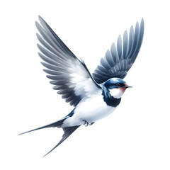 Fototapeta premium 흰 배경, 제비, 수채화 (white background, Swallow, water colour)