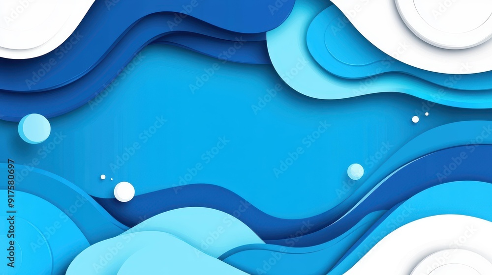 Poster vibrant blue backdrop features smooth curves, creating an eyecatching modern design perfect for any 