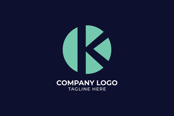 Minimal elegant monogram  K KK initial based Alphabet icon logo, Technology Letter K Logo Abstract 