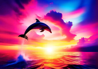 junping dolphin art