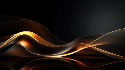 Obraz premium Abstract gold and black wave design.