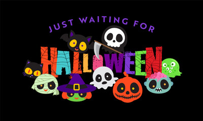 Obraz premium Halloween greeting banner funny spooky celebration