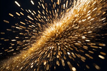 Fototapeta premium Abstract background with golden bokeh and blurred lights.
