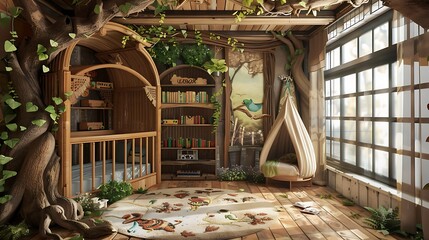interior of a baby room
