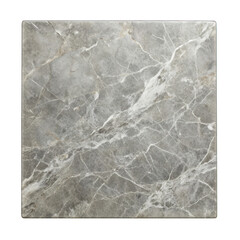 Grey marble tile isolated on transparent background
