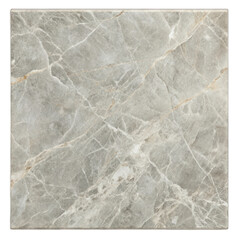 Grey marble tile isolated on transparent background