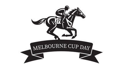 Melbourne Cup Day typography logo, Vector illustration. November
