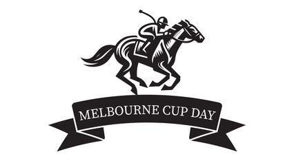 Melbourne Cup Day typography logo, Vector illustration. November